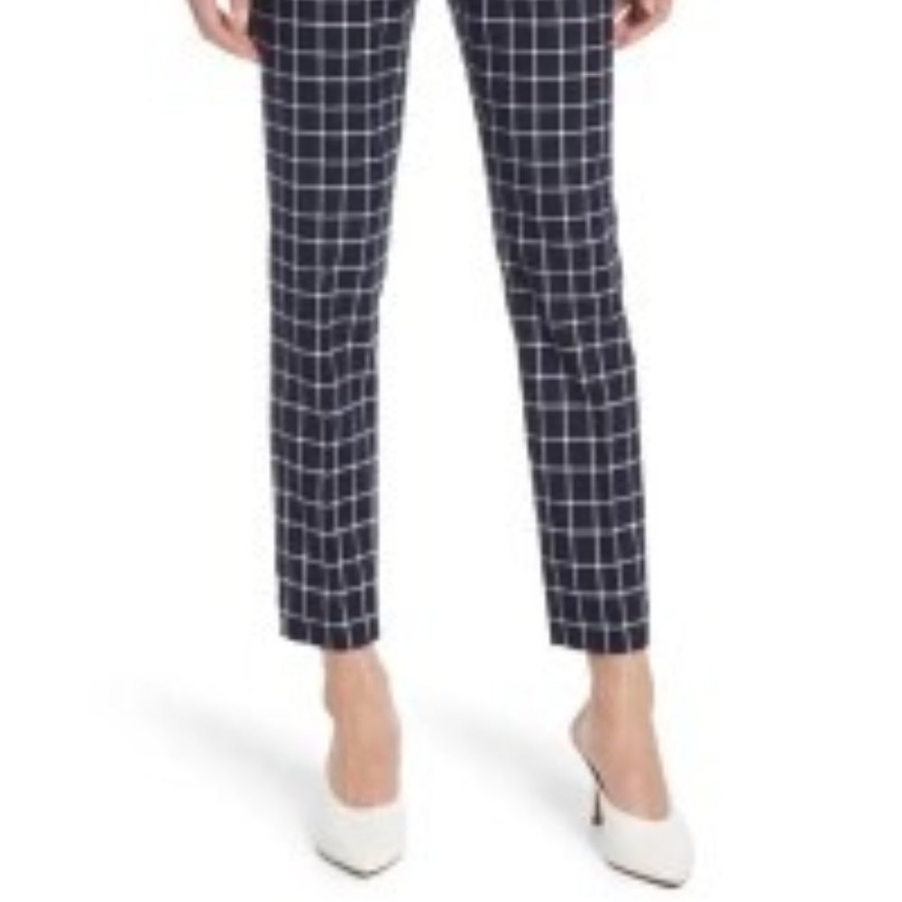 HALOGEN - Check Ankle Pants - Navy and White - Excellent Condition